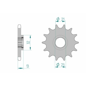 AFAM Steel Standard Front Sprocket 21311 - 428 14-15 teeth ​​​​​​​YAMAHA XG / YBR 250cc 05-11