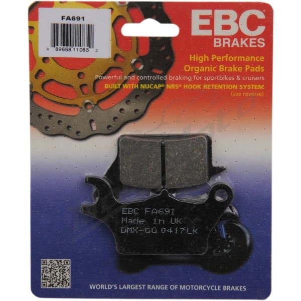 EBC Organic Base "FA" Brake Pads HONDA / KAWASAKI 125cc 16-21