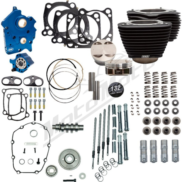 S&S CYCLE 132" OC Power Package Engine Performance Kit Harley Davidson FLDE / FLHR / FLTRX / FXLRS / FXST 1750-1923 17-23