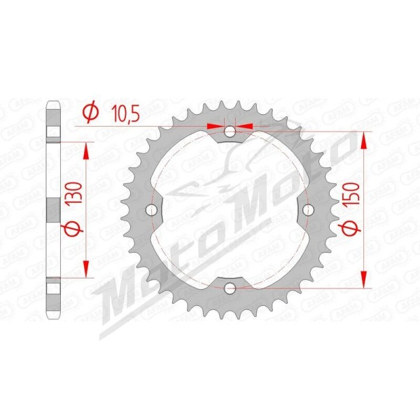 AFAM Steel Standard Rear Sprocket 520 40 teeth DERBI DXR 250 04-11