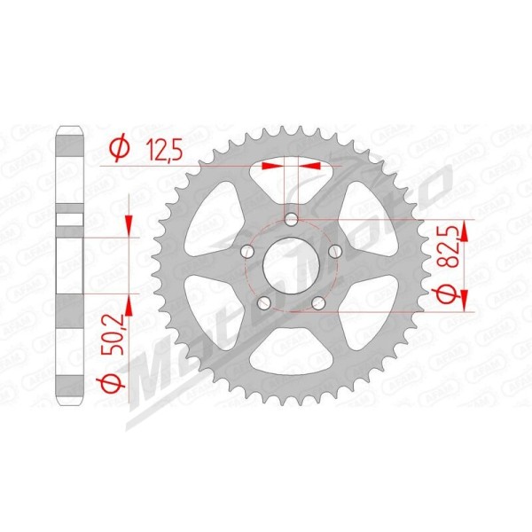 AFAM Steel Standard Rear Sprocket 530 40-48 teeth HARLEY DAVIDSON 883-1200cc 86-92
