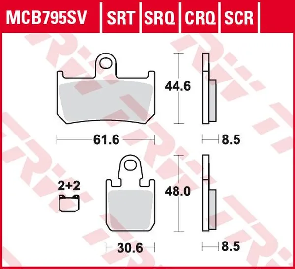 TRW SRT Series Sindered Front Brake Pads Yamaha MT / VMX / YZF-R 1000-1700cc 07-16