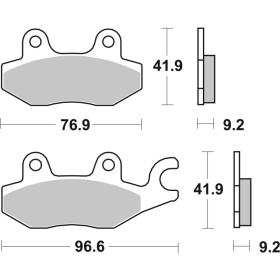 SBS 119CT Scooter Carbon Tech Organic Brake Pads Aeon / Daelim / Keeway / Kymco / SYM 50-400cc 99-18