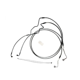 MAGNUM SHIELDING  ABS Front Lower Brake Line Kit Black Harley Davidson FLH / FLHRXS / FLHTCU / FLHXS / FLTRXS 1690/1977 14-24 +10.2cm