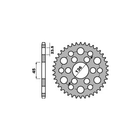 PBR aliuminė galinė žvaigždė 4569 45 Yamaha 250 Tricker 06-08