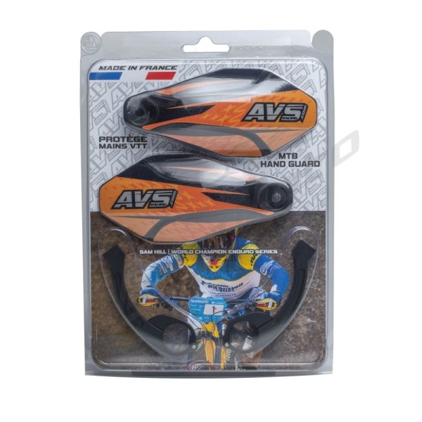 AVS RACING Rankų apsaugų rinkinys su aliuminio atramomis Juoda/Oranžinė