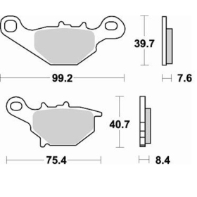 BRAKING Off-Road Sintered metalo stabdžių trinkelės - 785SM1 Suzuki DR-Z / RM / UC 85-150cc 80-19