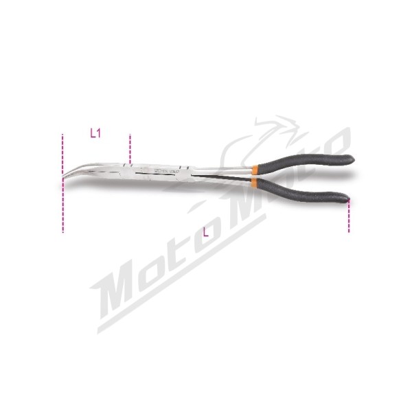 BETA Set of 2 Extra-Long Knurled Double Swivel Nose Pliers