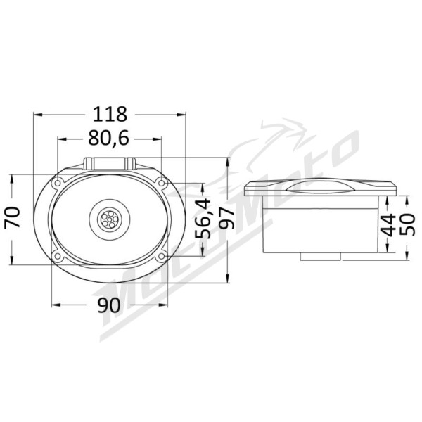 Osculati Elissa quick fitting hose connector for deck washdown 90x70mm