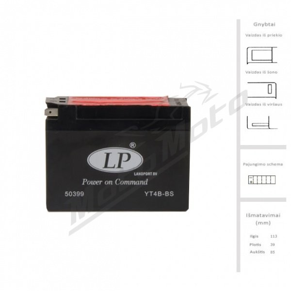 LANDPORT Akumuliatorius 2.3 Ah 40A EN 12V LT4B-BS
