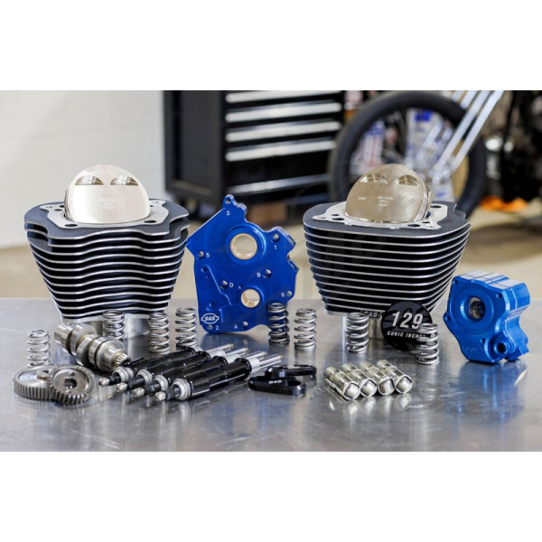 S&S CYCLE 129" OC Power Package Engine Performance Kit Harley Davidson FLDE/ FLFB / FLHRC / FLTRX / FLTRXS / FXST 1750-1923 17-23