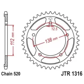JT/JT Chain Kit 520HDS 17/38 Standard - Standard Rear Sprocket Honda X-ADV / Forza 750cc 17-25