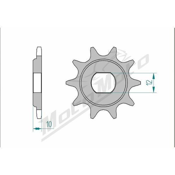 AFAM plieninė standartinė priekinė žvaigždutė 94122 - 415 10-11 dantukų KTM SX / SM 50cc 03-06