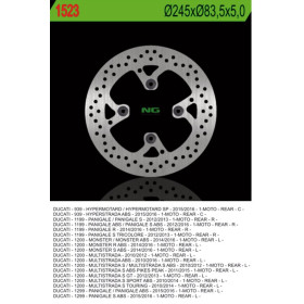 NG BRAKES Rear Fixed Brake Disc 245mm Ducati Hypermotard / Hyperstrada / Monster 937-1200cc 12-24