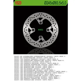 NG BRAKES Galinis fiksuotas stabdžių diskas 245mm Ducati Hypermotard / Hyperstrada / Monster 937-1200cc 12-24