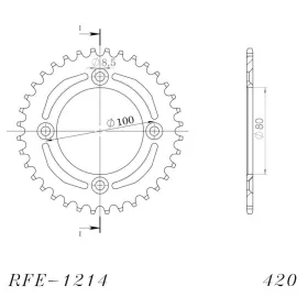 Supersprox Rear sprocket  REF1214 45T