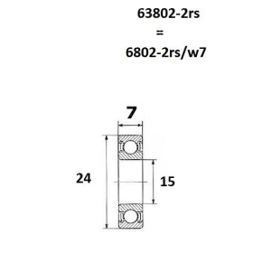 BLACK BEARING B5 Bearing 15x24x7 mm 63802-2RS