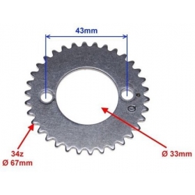 Camshaft engine sprocket CHINESE ATV / CROSS 156FMI 34teeth