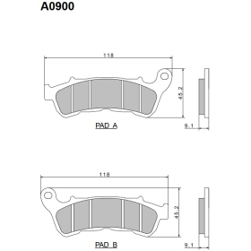 Nissin Brake Pads Harley Davidson / Honda / Suzuki 125-1300cc 06-20