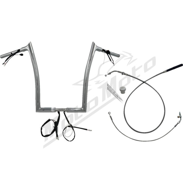 FAT BAGGERS INC. Pointed Top Handlebar Kit Chrome 89x40.5cm Harley Davidson FLHX / FLHXU / FLTRX 1868-1977 23-26 