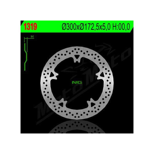 NG BRAKES Front Fixed Brake Disc 300mm Harley Davidson FLD / FXD / FXDC 1130-1690cc 05-18