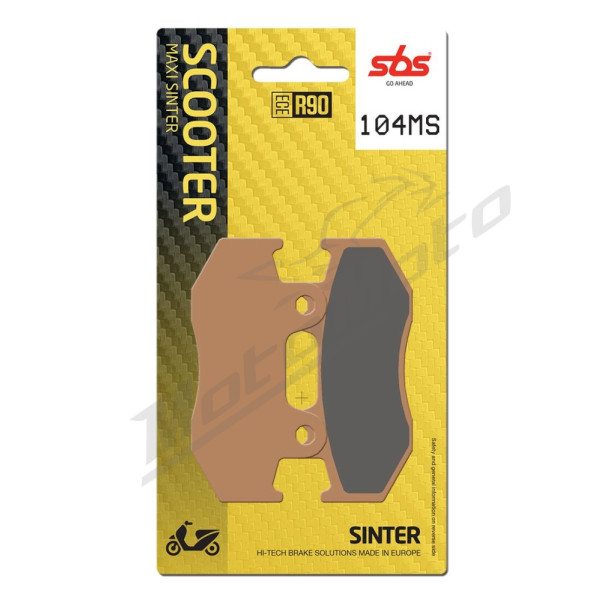 SBS MS Scooter Maxi 104MS Sintered Brake Pads Honda / PGO / Suzuki 50-400cc 98-13