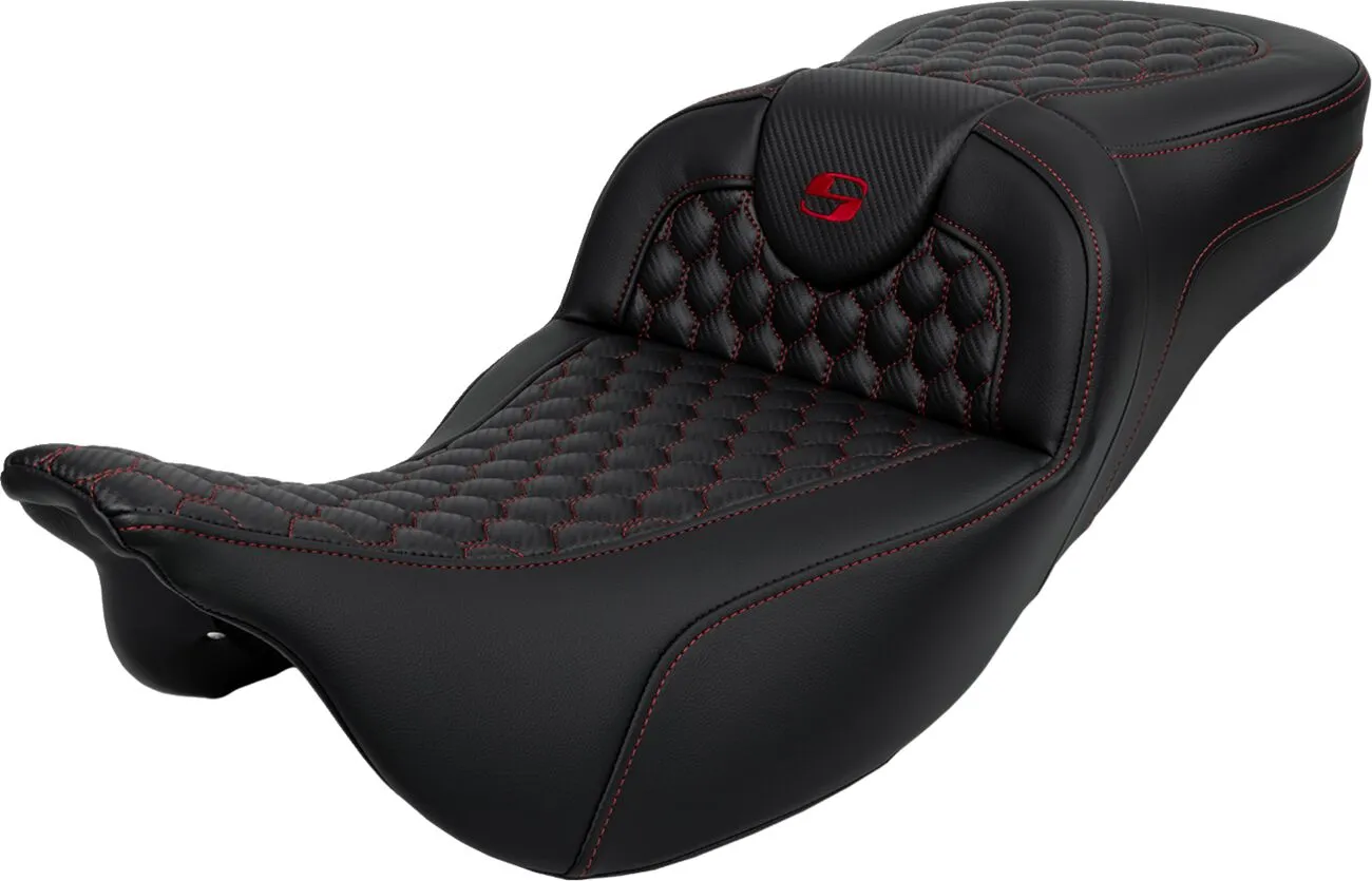 SADDLEMEN Honeycomb Roadsofa™ Seat Red Harley Davidson FLHR / FLHRXS / FLHTC / FLHTK / FLHX / FLTRU / FLTRXSE 1584-1923cc 08-23