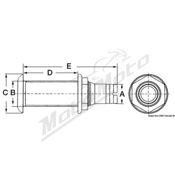 Osculati nylon sea cock 1"1/2 38mm