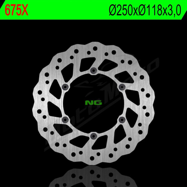 NG BRAKES Priekinis Wave fiksuotas stabdžių diskas 250mm Rieju / Suzuki / Yamaha 125-450cc 88-99