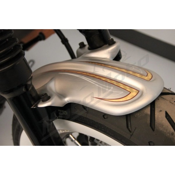 CULT WERK Front Fender Black Old School Harley Davidson XL 1200cc 2010-2015