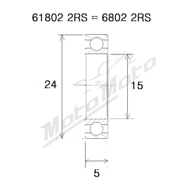BLACK BEARING Mountain Bike Pivot Bearing MAX 15x24x5 mm 6802-2RS