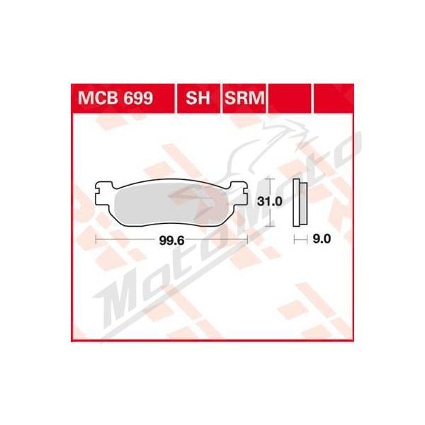 TRW SRM serijos stabdžių trinkelės Italjet / Yamaha 125-400cc 98-20