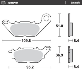 MOTO-MASTER Ceramic Rear Brake Pads Yamaha GPD 125 15-23
