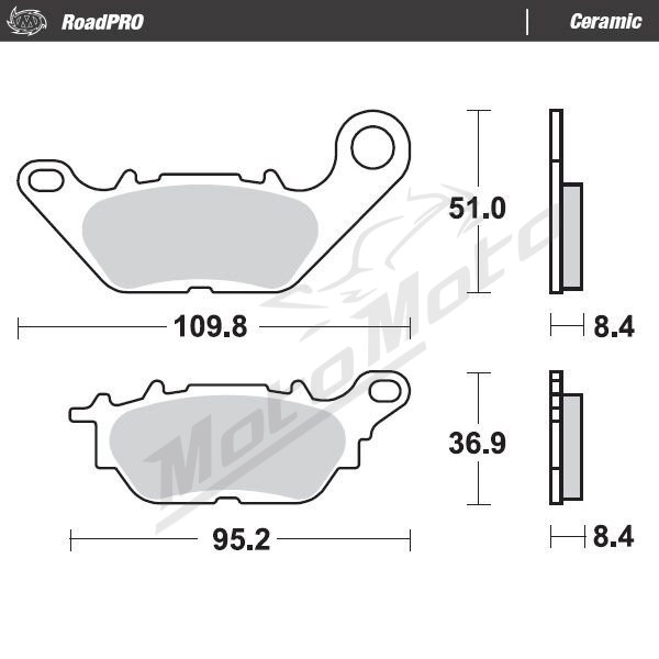 MOTO-MASTER Ceramic Rear Brake Pads Yamaha GPD 125 15-23