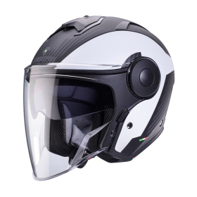 Open Jet Helmet Caberg Soho Milano White/Black Matte