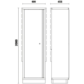 BETA C45PRO 2.0 Vienų durų metalinė spinta 60x200x45.8cm
