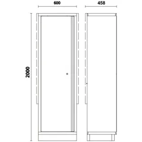 BETA C45PRO 2.0 Sheet Metal Single-Door Tool Cabinet with Bracket 60x200x45.8cm