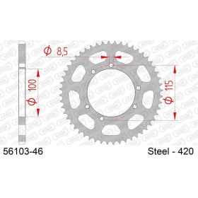 AFAM Steel Standard Rear Sprocket 420 46-52 teeth