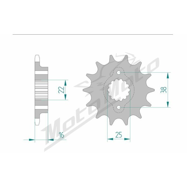 AFAM Steel Standard Front Sprocket 52604 - 520 14-15 teeth DUCATI SUPERSPORT / MONSTER / SUPERLIGHT / SCRAMBLER 600-900cc 88-22
