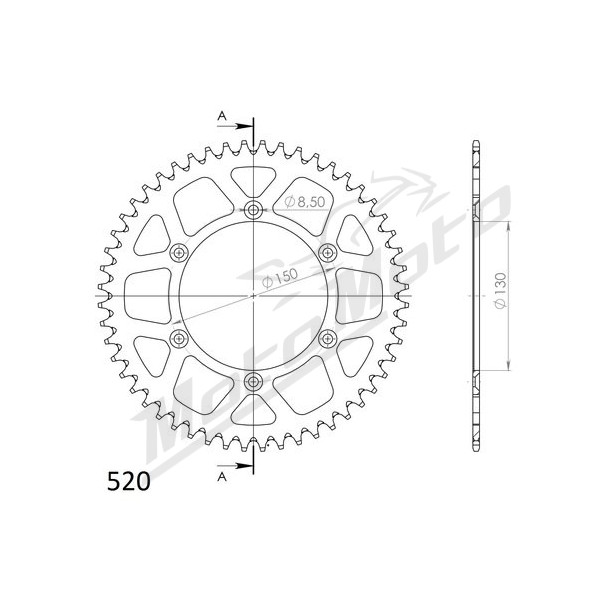 Galinė žvaigždė 520 50T Yamaha WRF / YZ / YZF 250-450cc 99-23