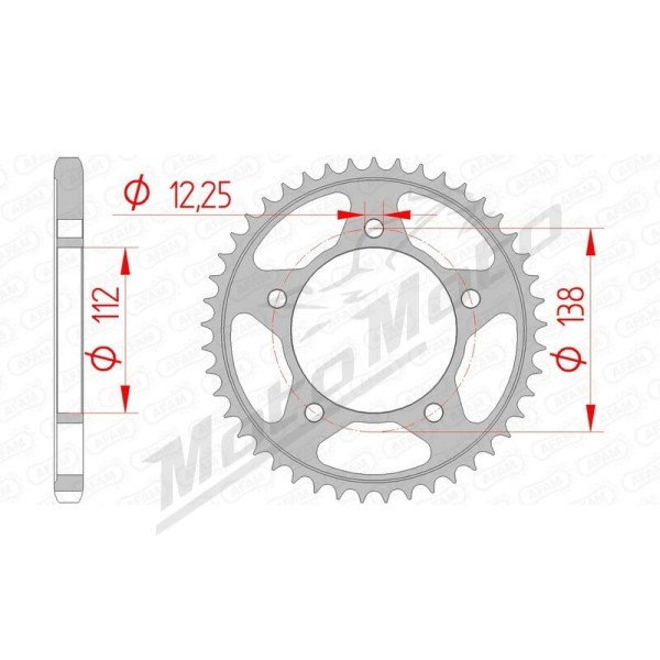 AFAM Steel Standard Rear Sprocket 525 38-47 teeth
