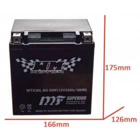 Battery WTX30L-BS / YTX30L-BS (IGEL) 12V / 8Ah