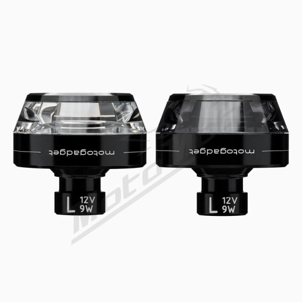 MOTOGADGET Universal tinted turn signal mounted on the end of the handlebar, 1 pc.