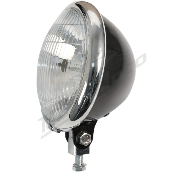 EMGO Bates-Style Universal Chromed Headlight Ø146mm