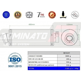 Duslintuvo bakelis Dominator ROUND PIAGGIO X9 125 2000 - 2009