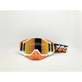Off road 100% RACE WHITE / ORANGE goggles 