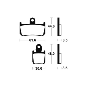 TECNIUM Racing Sintered Metal Carbon Brake pads - MCR339 Yamaha MT-01 / VMX / YZF-R1 1000-1700cc 07-16