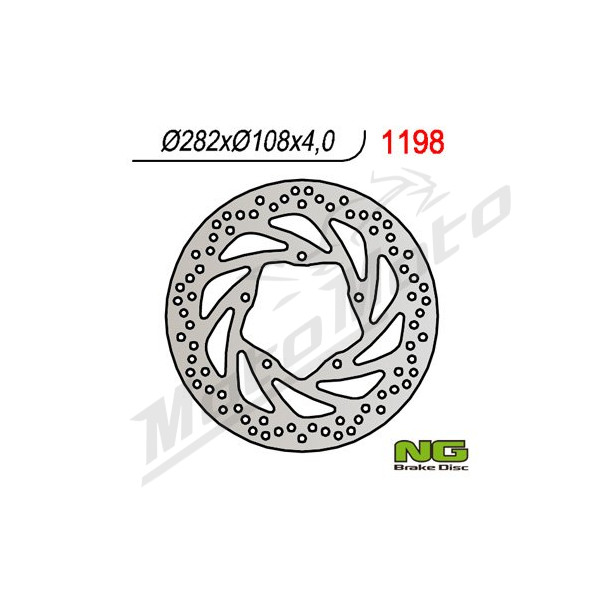 NG Priekinis fiksuotas stabdžių diskas 282X106X4mm Yamaha FZ6 / MT-03 / XT / XTZ 600-660cc 04-16