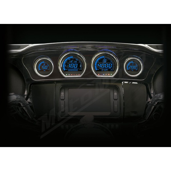 KOSO NORTH AMERICA HD-03 - Four-Piece LCD Gauge Kit Harley Davidson FLH / FLHT / FLHTCUTG / FLHTK / FLHX 1690-1977cc 14-24