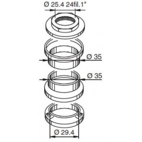 Fork bearing set BUZZETTI MALAGUTI F12 / F15 (until 2007y)